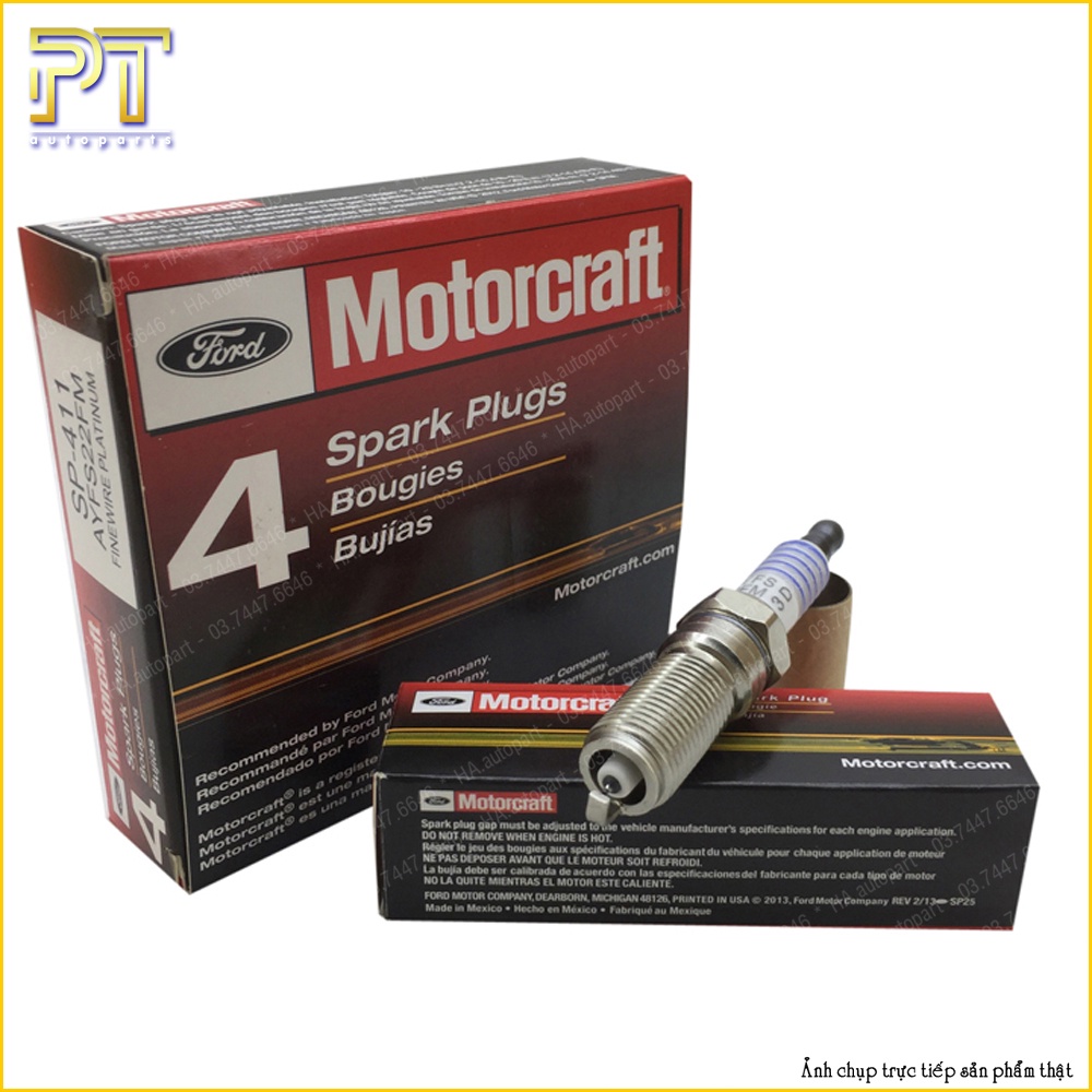 Bugi Motorcraft Platinum Ford chân dài mã SP-411. Dùng cho Ecosport, Focus, Fiesta. - PT.autoparts