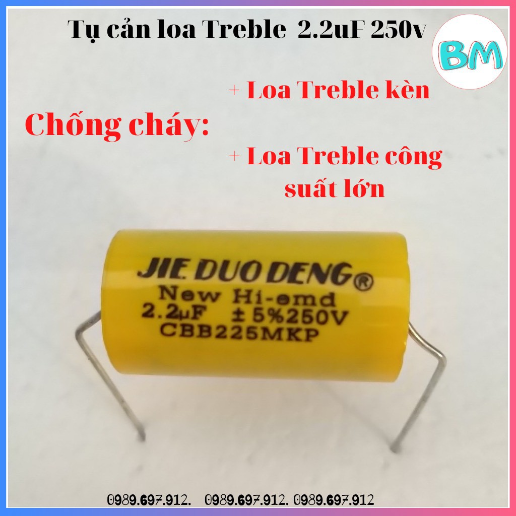 TỤ CẢN LOA TREBLE - 1.5uF 2.2uF 3.3uF 4.7uF 250V VÀNG TRÒN - TỤ CHO LOA TREBLE