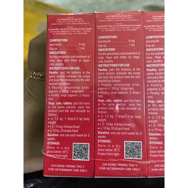 Vimectin hỗ trợ chim vẹt bị rận mạc lông ..