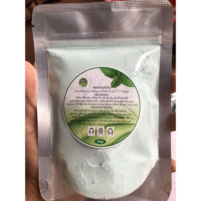 Bột đắp mặt nạ Bạc Hà gói 100gr | Thế Giới Skin Care