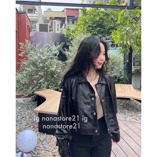 Áo khoác da dáng ngắn Nana21 Nanastore21