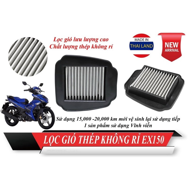 LỌC GIÓ THÉP ĐỘ GSX150 WINNER SONIC150 EXITER NVX155 CLICK125 VARIO SHMODE PCX150