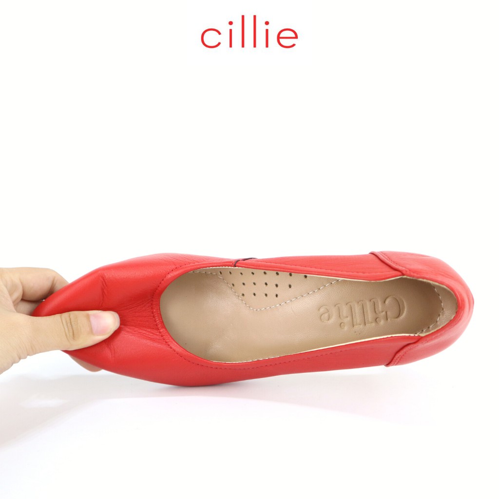 Giày cao gót nữ mũi nhọn da thật êm mềm gót nhọn thanh lịch 9cm Cillie 3784
