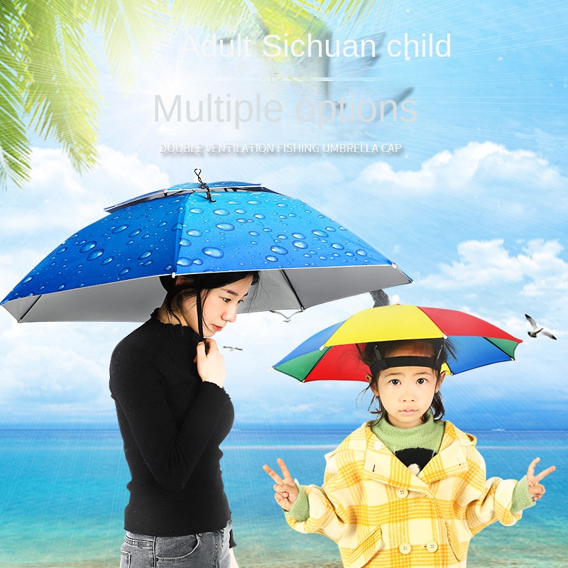 Dù Đội Đầu Che Nắng Cỡ Lớn Có Thể Gấp Gọn Cho Người Lớn/Trẻ Em