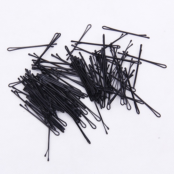 100pcs Black Vintage Plated Flat Top Hair  Pins 55mm