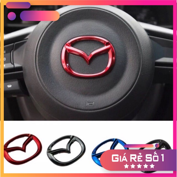 Trang trí logo trên vô lăng xe mazda 3, 6, cx5 ốp logo vô lăng mazda