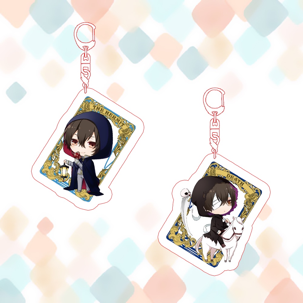 ( Mica trong acrylic) Móc khóa Bungou Stray Dogs Văn hào lưu lạc ver Love Heaven in hình anime chibi