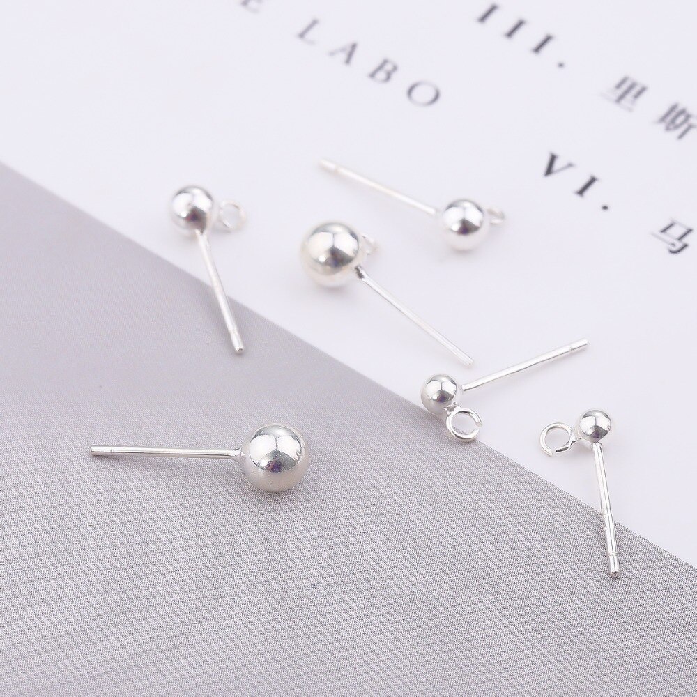 Chốt xỏ khuyên tai BEADIA mạ bạc 925 dành cho làm trang sức DIY