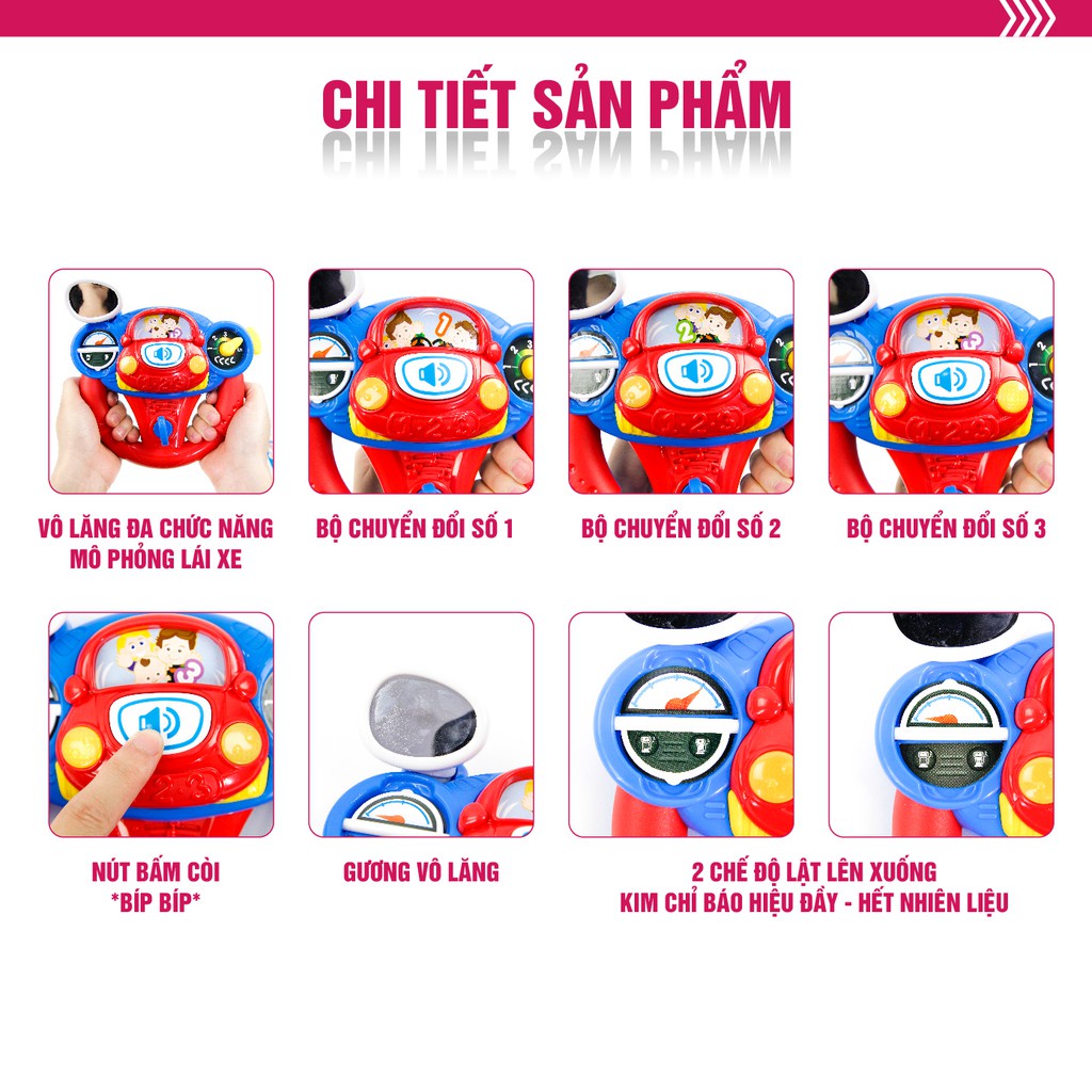 FREE SHIP !!! Vô lăng đồ chơi mô phỏng lái xe cho bé có hiệu ứng đèn nhạc, âm thanh Winfun 0684