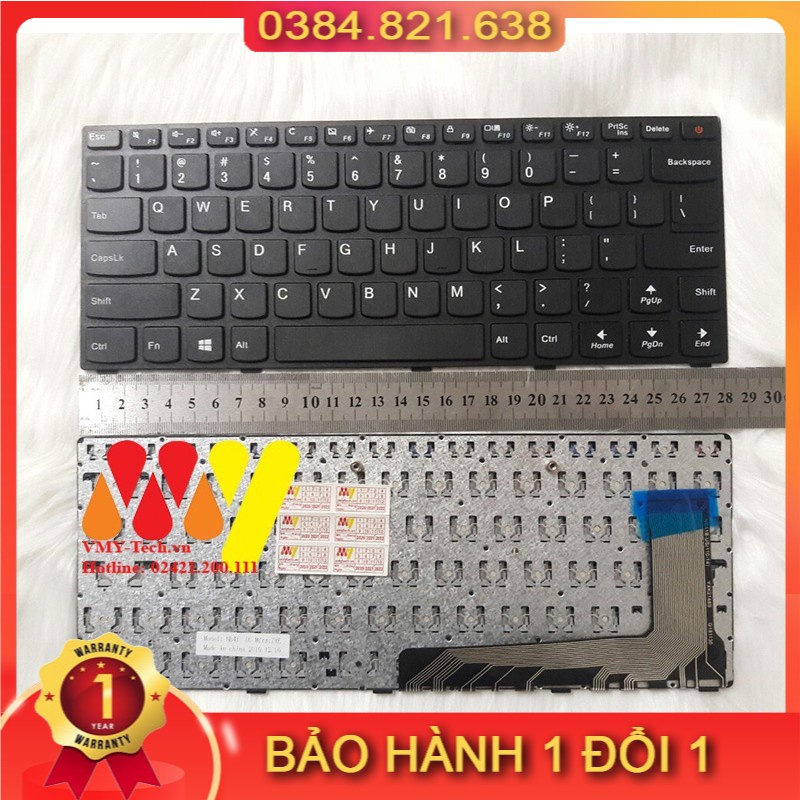 Bàn phím Laptop Lenovo Ideapad 110-14 , 110-14IBR , 110-14ISK (cáp lệch góc/có nút nguồn)