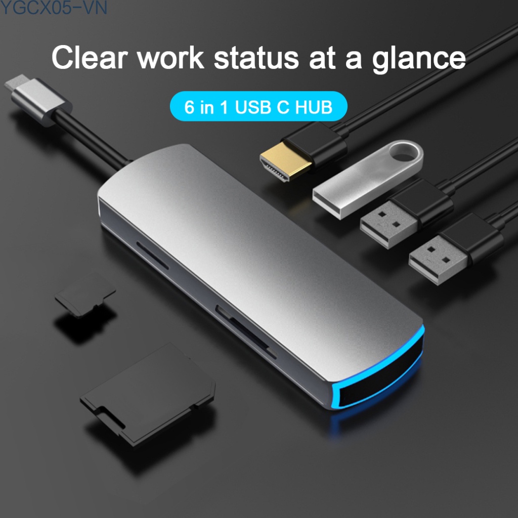 Đầu Đọc Thẻ Nhớ Sd / Tf Ethernet 3 Usb 3.0 6 Trong 1 Cho Macbook | BigBuy360 - bigbuy360.vn