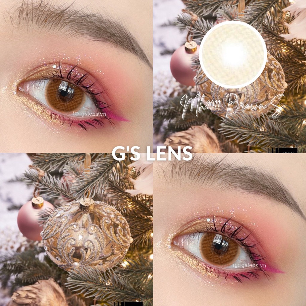 Lens Mắt Kính Áp Tròng Nâu Cam Best Seller Size S 14.2mm Có 0 Đến 6 Độ Cận Mh9011 Brown