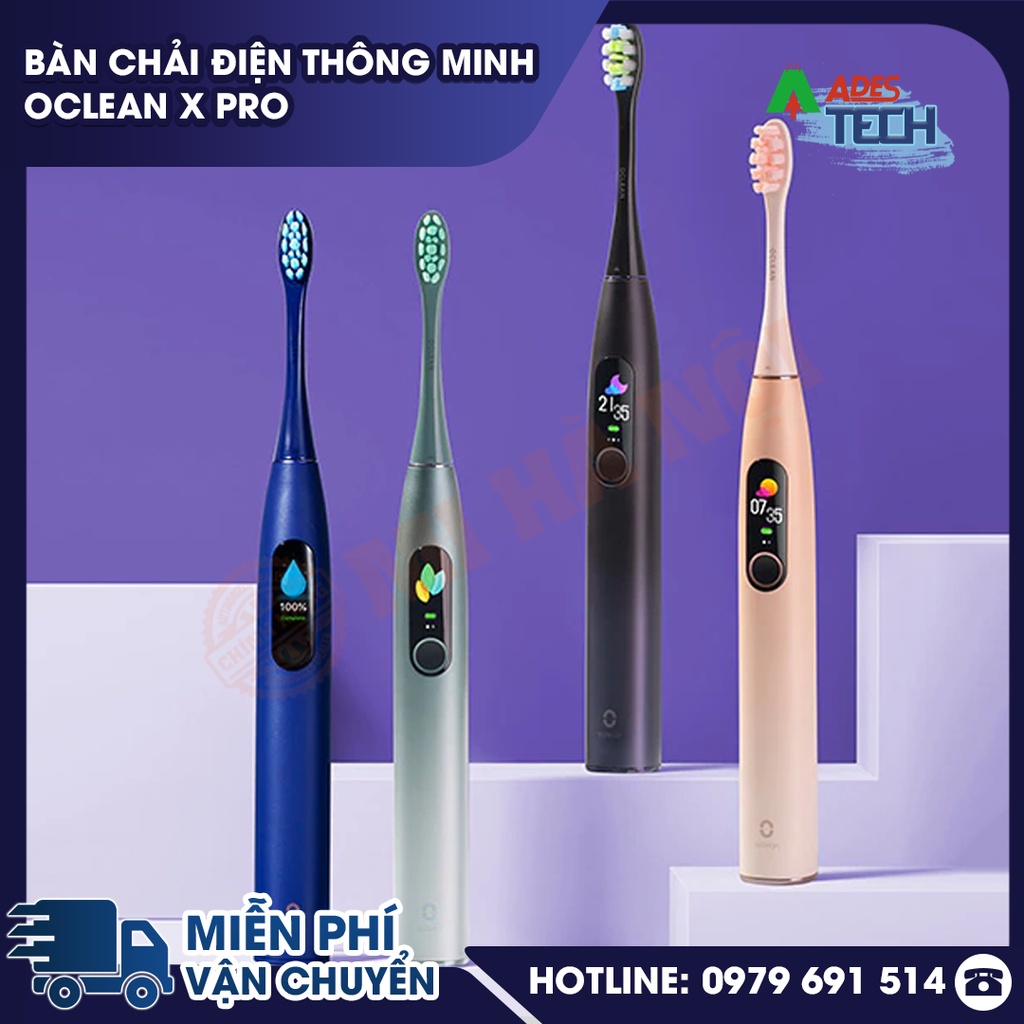 Bàn chải Điện Thông Minh Tích Hợp Màn Hình Cảm Ứng Oclean X Pro - Bảo hành 3 tháng - Chống Nước IPX7