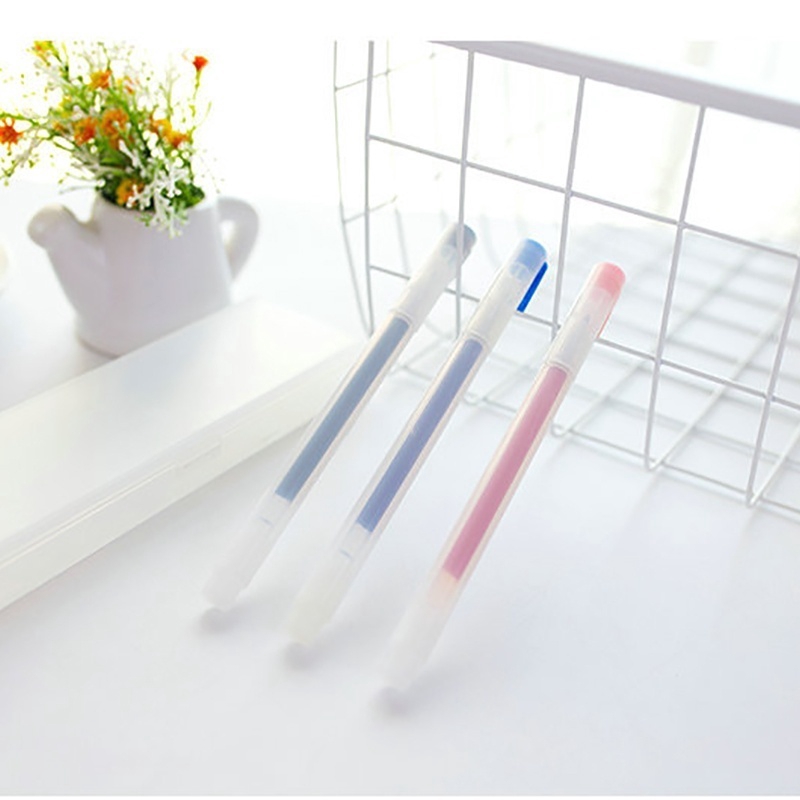 Bút mực gel ngòi 0.5mm màu đen/ đỏ/ xanh dương phong cách muji dành cho học sinh