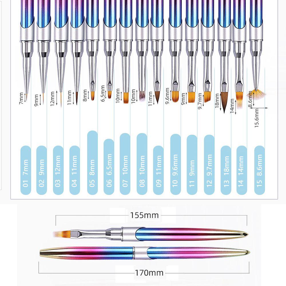SHOOGIX Nails Painting Brush Pen Acrylic UV Gel Nail Art Polish Drawing Manicure Extension Tools