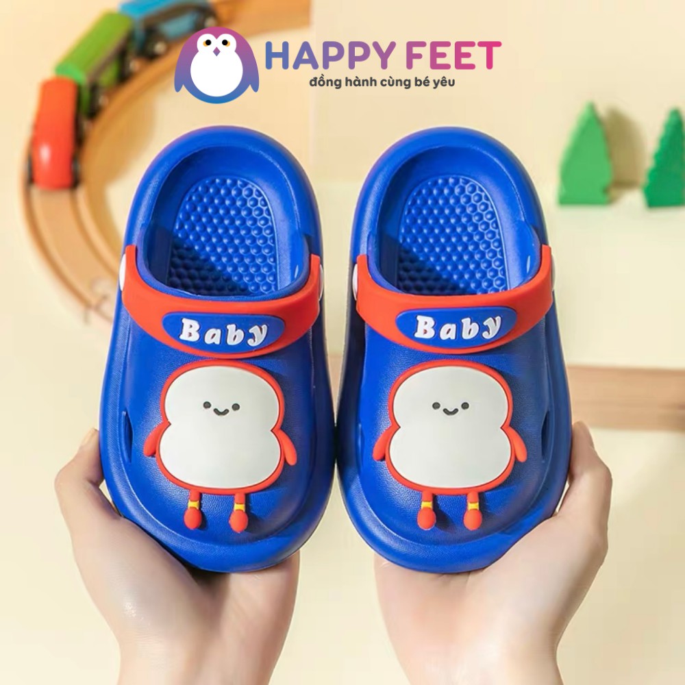 Sục siêu nhẹ trẻ em, dép xốp cài quai bé trai bé gái- Happy Feet- no206