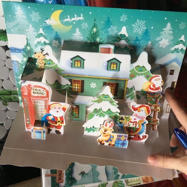 Thiệp giáng sinh 3D kích cỡ 25x15cm