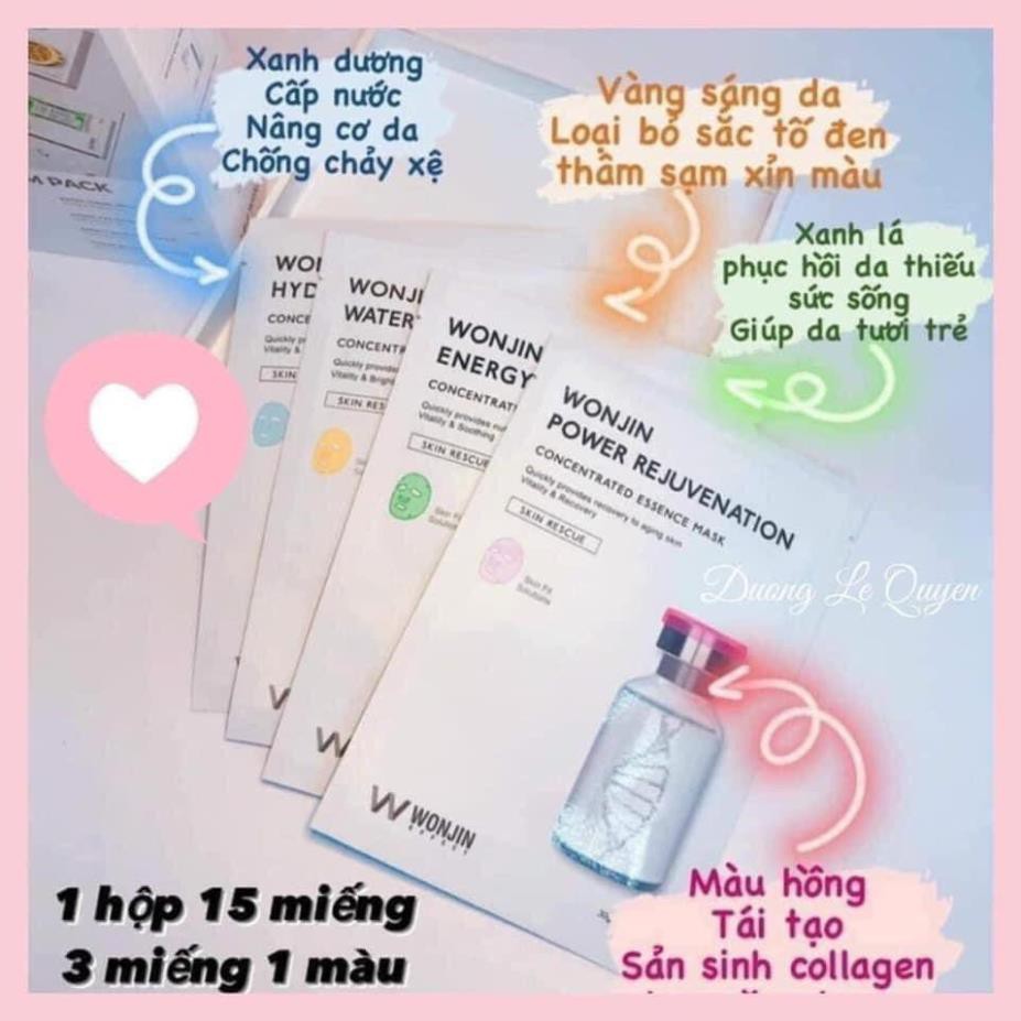 MẪU MỚI] Mặt Nạ Wonjin mẫu mới mix 4 màu hộp 15 miếngMask Wonjin New