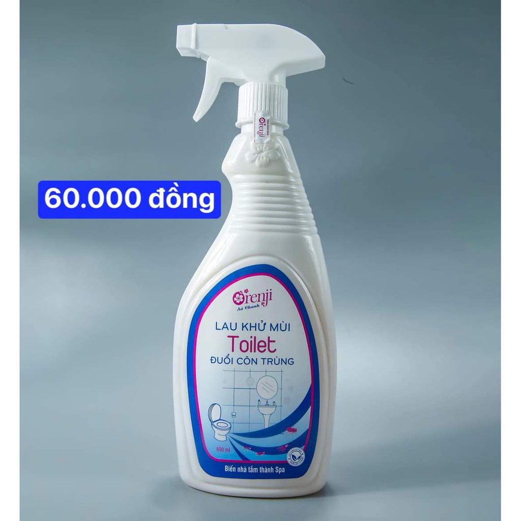 Lau khử mùi Toilet đuổi côn trùng Orenji sả chanh - Công nghệ nano bạc diệt 99,99% vi khuẩn