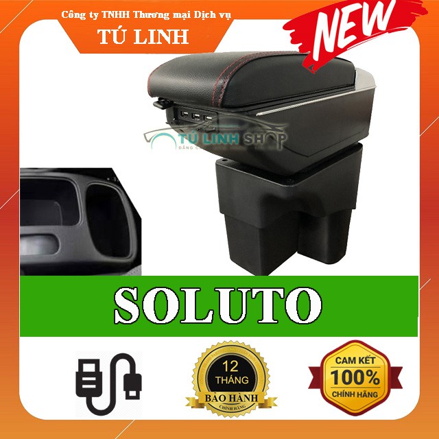 Hộp tỳ tay xe SOLUTO cao cấp tích hợp cổng sạc USB - Bảo hành 12 tháng