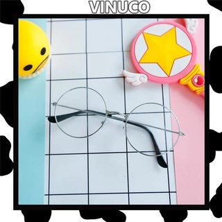 Mắt kính km02 gọng tròn giả cận siêu cute