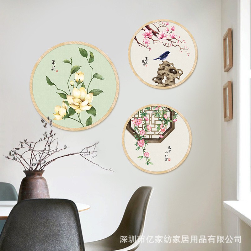 Tranh dán tường 3D hình Hoa và Chim , Tranh trang trí phong cách Trung Hoa