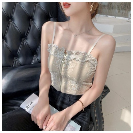 Áo lót bầu - áo Bra  bầu 2 dây corset ren thêu hoa khóa kéo sang chảnh