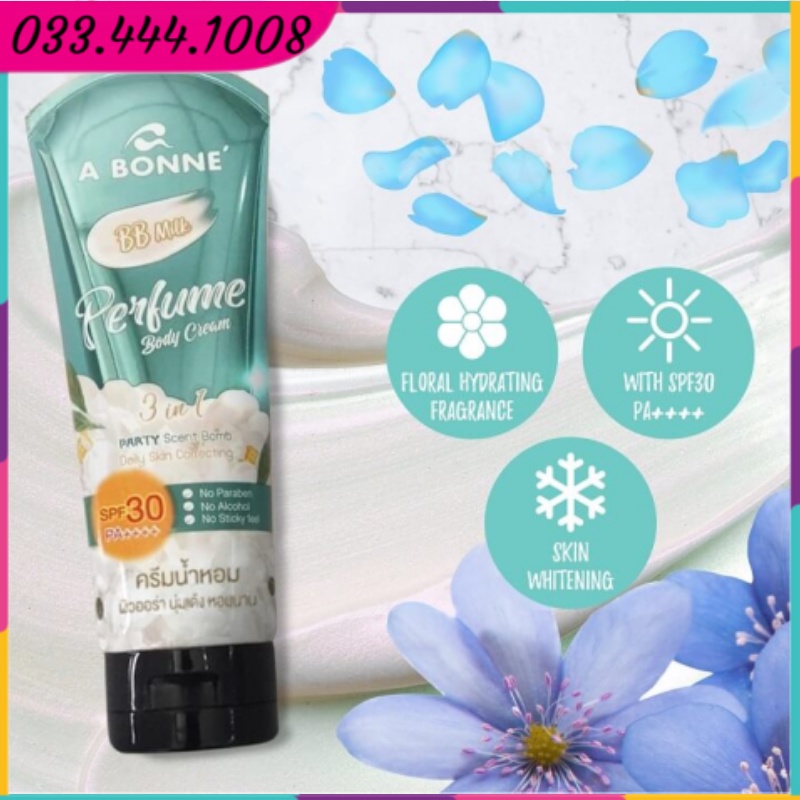 Kem dưỡng toàn thân trắng da chống nắng A Bonne Perfume Body Cream SPF 30 200g