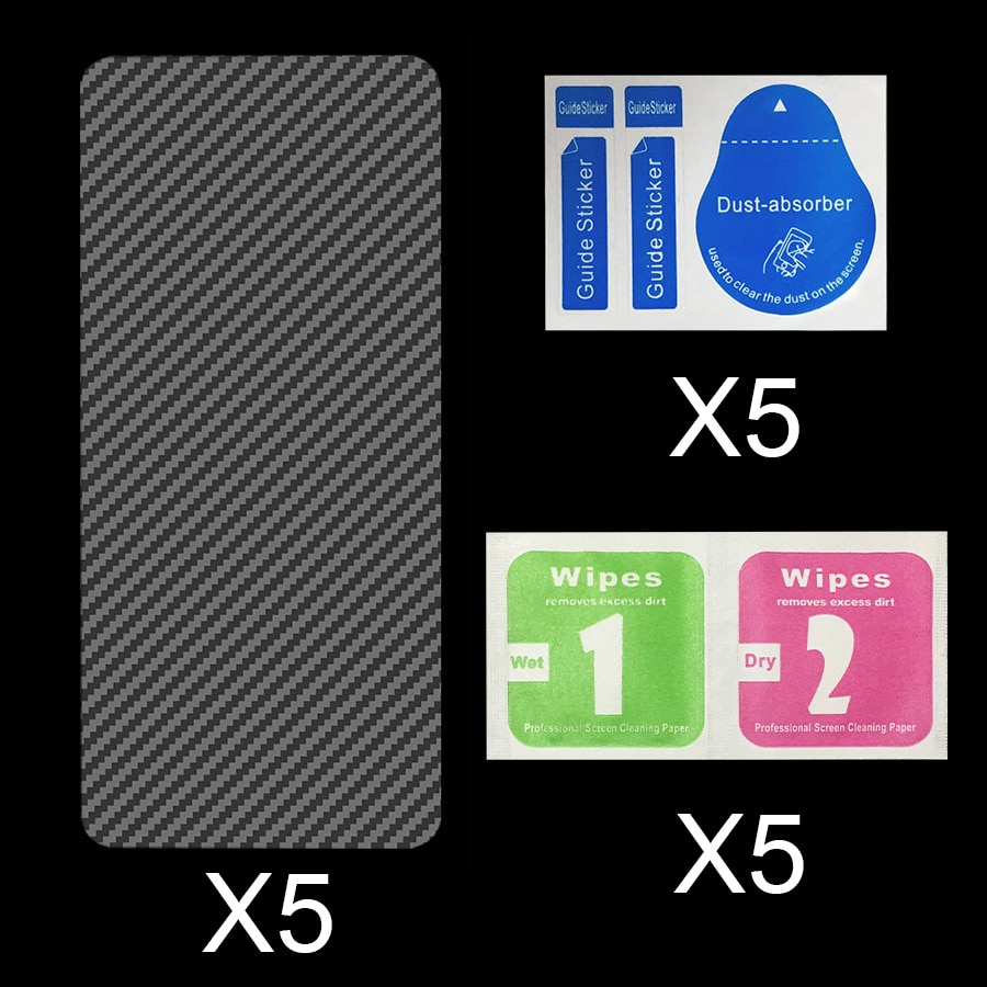 Set 5 Miếng Dán Lưng Sợi Carbon Cho Xiaomi Mi Redmi Note 10 Pro Poco F3 X3 Nfc