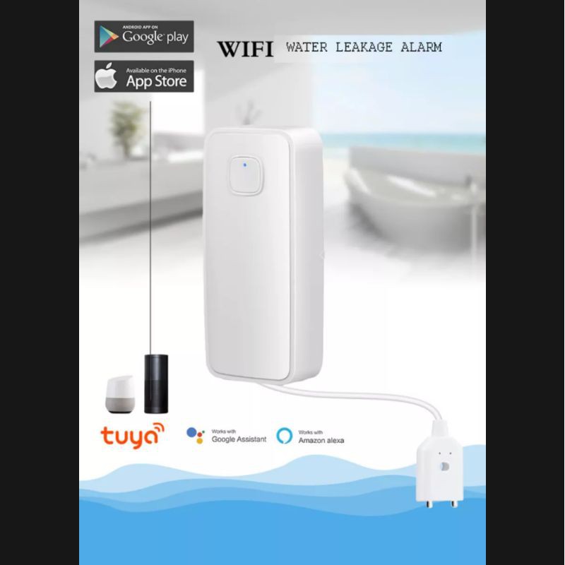 Cảm biến báo ngập nước Wifi Tuya với còi báo động