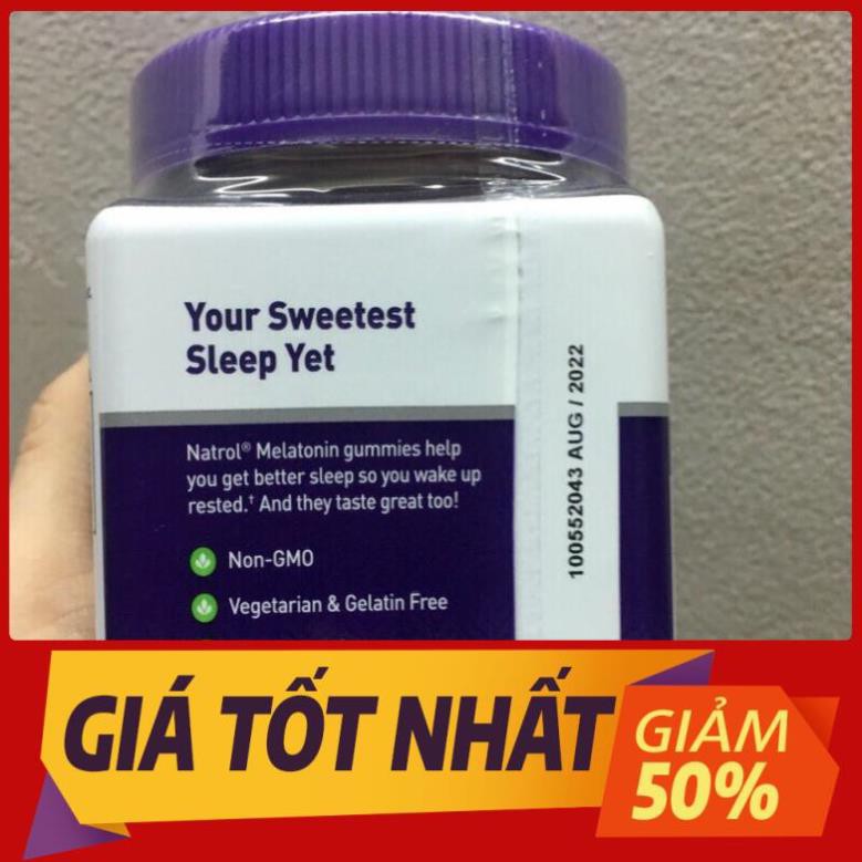 [ HÀNG CHÍNH HÃNG ] Kẹo dẻo Natrol Melatonin Gummies, hỗ trợ giấc ngủ, loại 10MG 90 viên - HÀNG CANH SALE