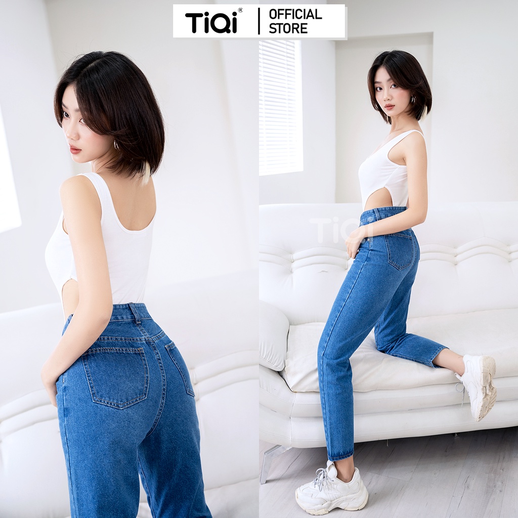 Quần baggy nữ lưng cao màu Đen Xám Xanh TiQi Jeans B1-77