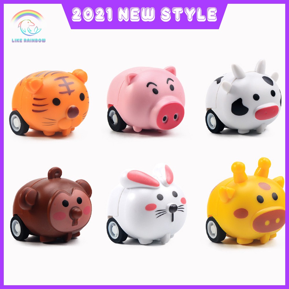 Baby Toys Cartoon Toy Car Pull Back Toy Car Fall Resistant Small Useful Plastic Common Game Kindergarten