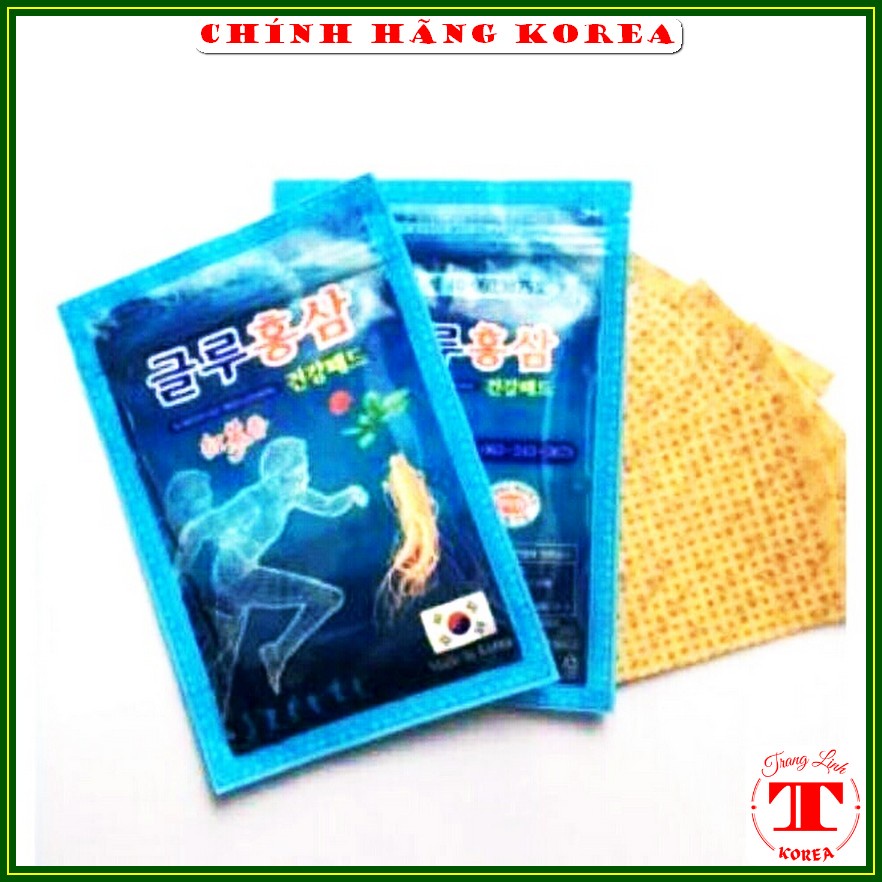 Cao dán hồng sâm hàn quốc Glu xanh, gói 20 miếng - Cao dán sâm chính hãng Korea, tranglinh