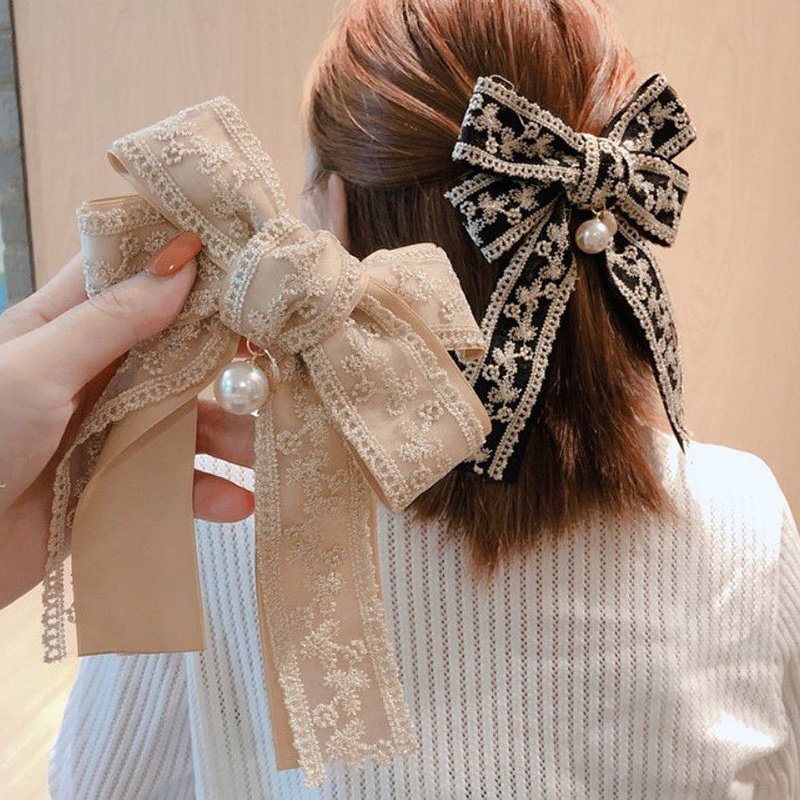 Kẹp Tóc Ren Đôi Hình Nơ Xinh Xắn Thời Trang