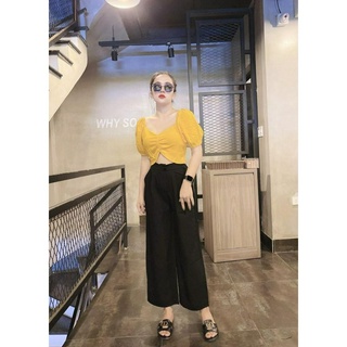 Áo croptop rúm ngực nhún lưng