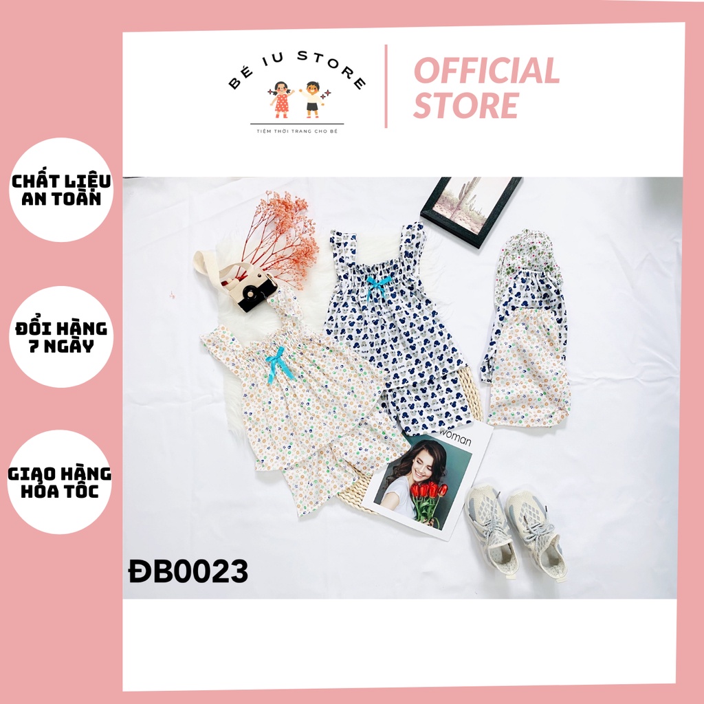 Đồ bộ bé gái 13-18kg họa tiết hoa nhí siêu xinh- Set bộ áo kèm quần- beiu store