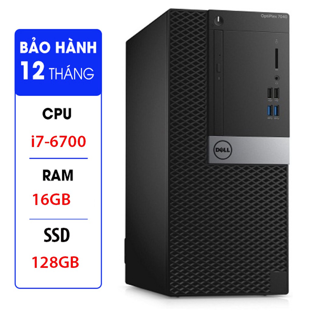 Case máy tính đồng bộ 7040 MT, cpu core i7-6700, ram 16GB, SSD 128GB Tặng USB thu Wifi