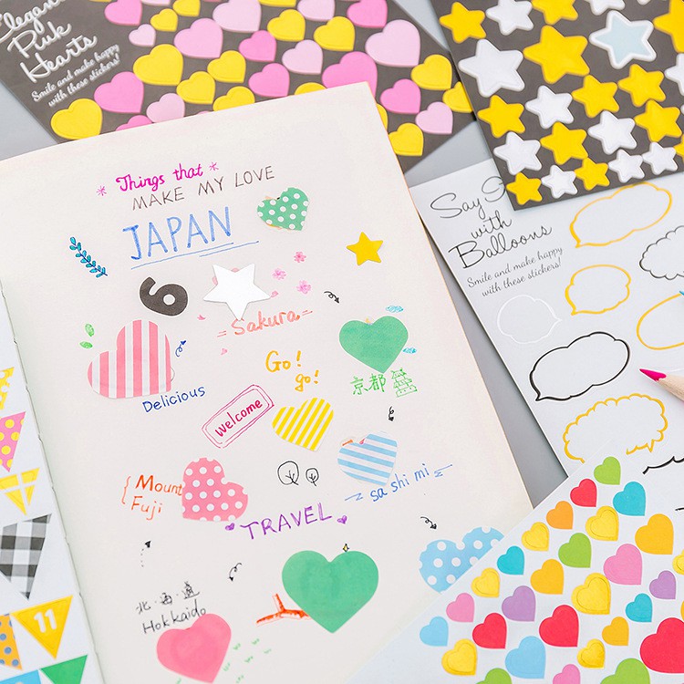 Sticker dán trang trí nhật ký, sổ vở, sinh nhật nguồn hàng buôn sỉ