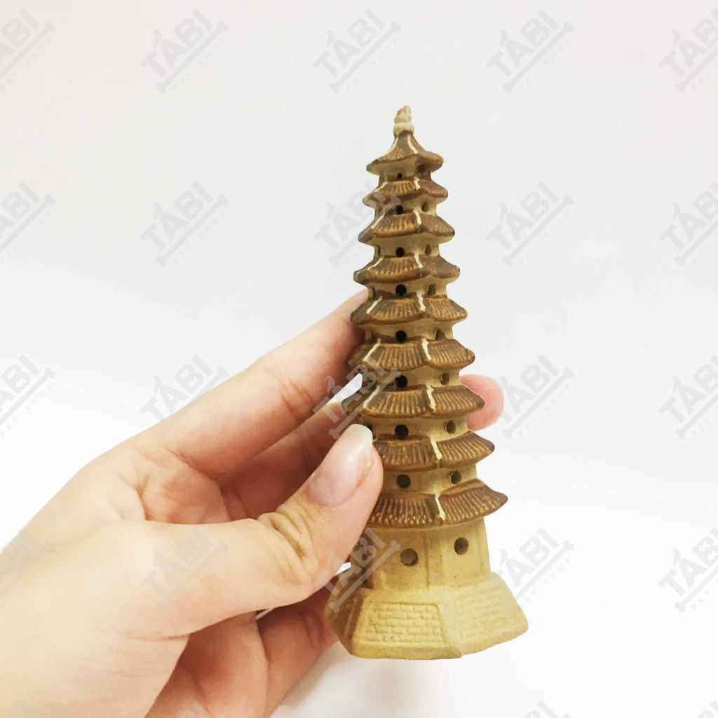 [NHẬN QUÀ KHI MUA ĐƠN 39K] [Tiểu Cảnh] Tháp 7 Tầng (Không Men) Trang Trí Hồ Cá, Bể Cá.