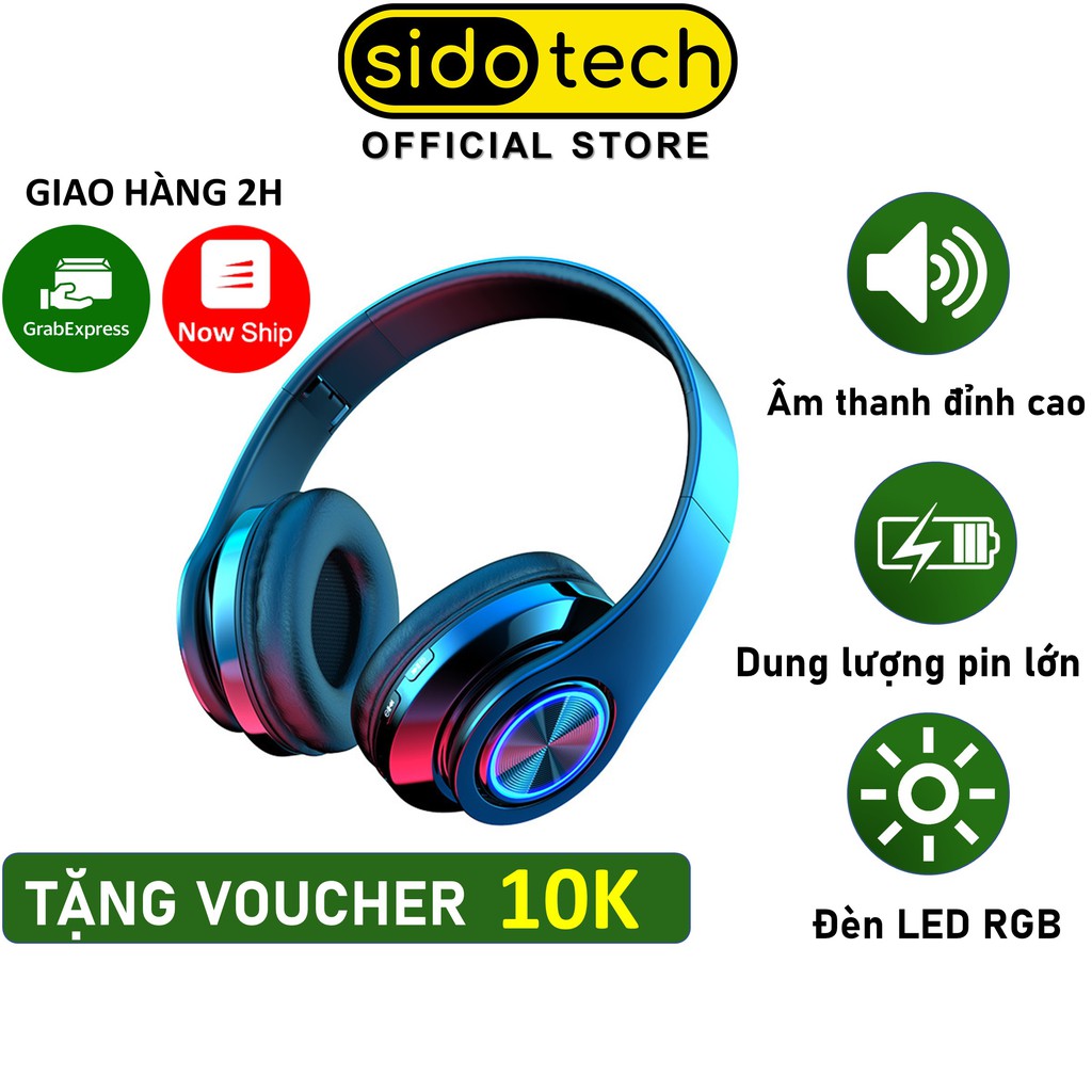 Tai Nghe Chụp Tai Bluetooth Không Dây SIDOTECH B39S Chống Ồn Pin Trâu Chơi Thể Thao Gaming Pubg Mobile Android Iphone | WebRaoVat - webraovat.net.vn