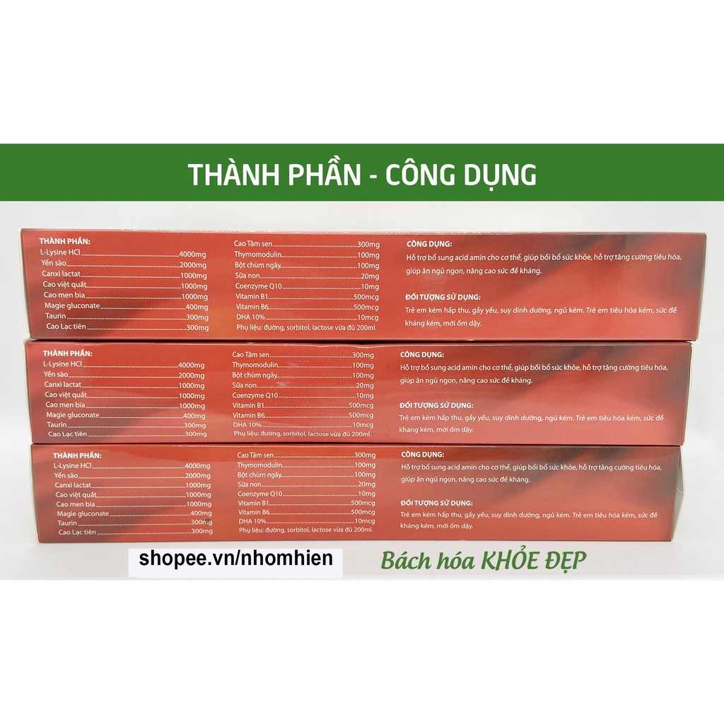 Siro Yến Sào Sữa Non giúp ăn ngủ ngon, tiếu hóa tốt, tăng đề kháng cho trẻ từ 6 tháng tuổi - Hộp 20 ống