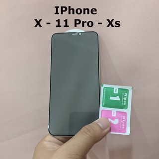 Kính cường lực chống nhìn trộm full màn hình iPhone X - iPhone 11 Pro - iPhone Xs