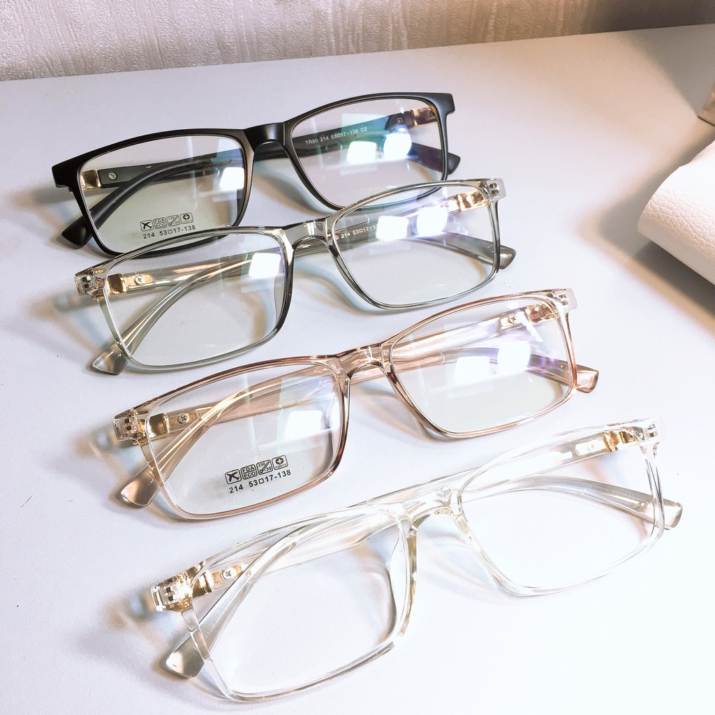 Gọng kính vuông nhựa dẻo 214 Anh Shop nhiều màu sắc nhận cắt độ theo yêu cầu | BigBuy360 - bigbuy360.vn