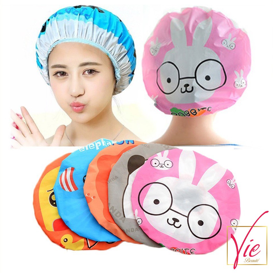 Mũ trùm đầu khi tắm – Mũ trùm tóc khi tắm, ủ dưỡng nilon cute Viebeaute