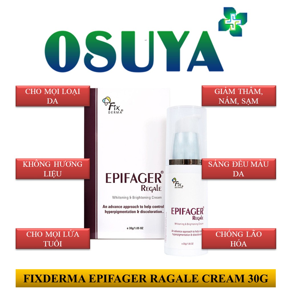 [ CHÍNH HÃNG ] Kem Làm Sáng Đều Màu Da, Giảm Thâm, Nám, Sạm, Tàn Nhang -  FIXDERMA EPIFAGER RAGALE CREAM 30G