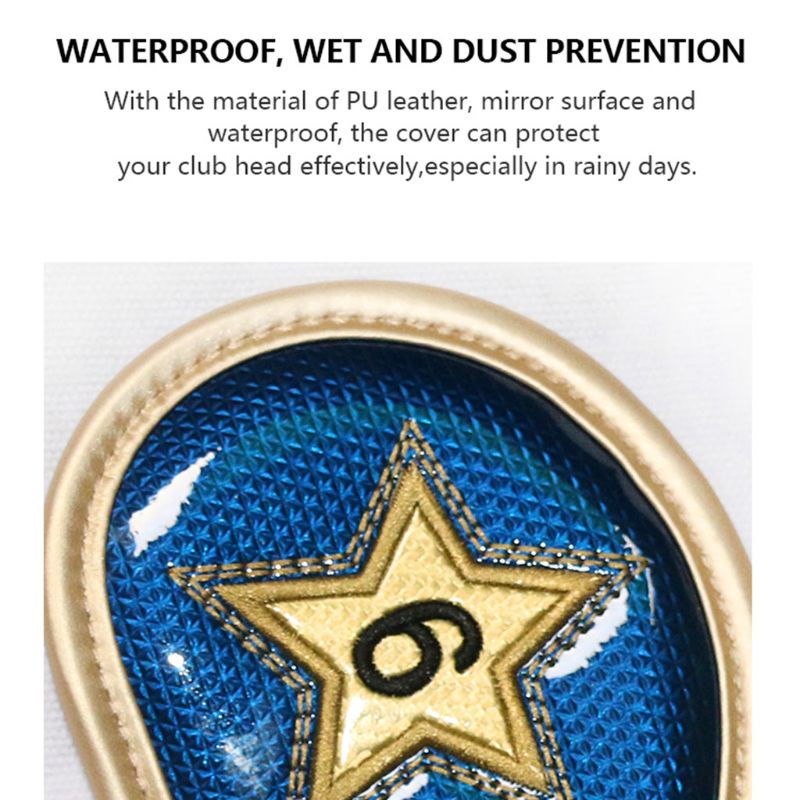 Bộ 10 Bọc Đầu Gậy Đánh Golf Giả Da Dày Dặn Chống Thấm Nước Siêu Bền