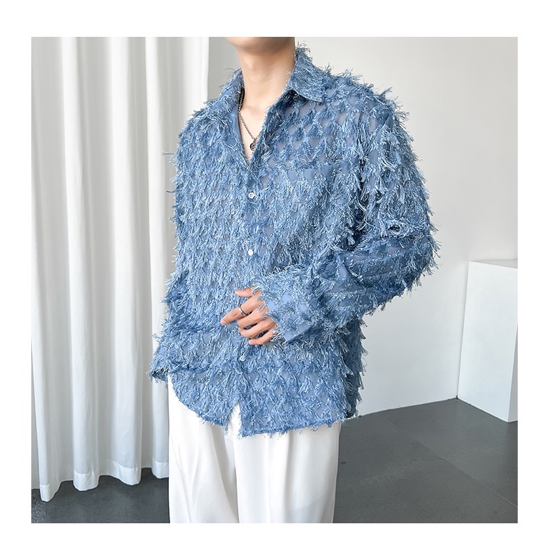 Áo mùa thu nam nữ Unisex dài tay thiết kế Feel Hàn Quốc mờ Top Ig lông tua kiêng