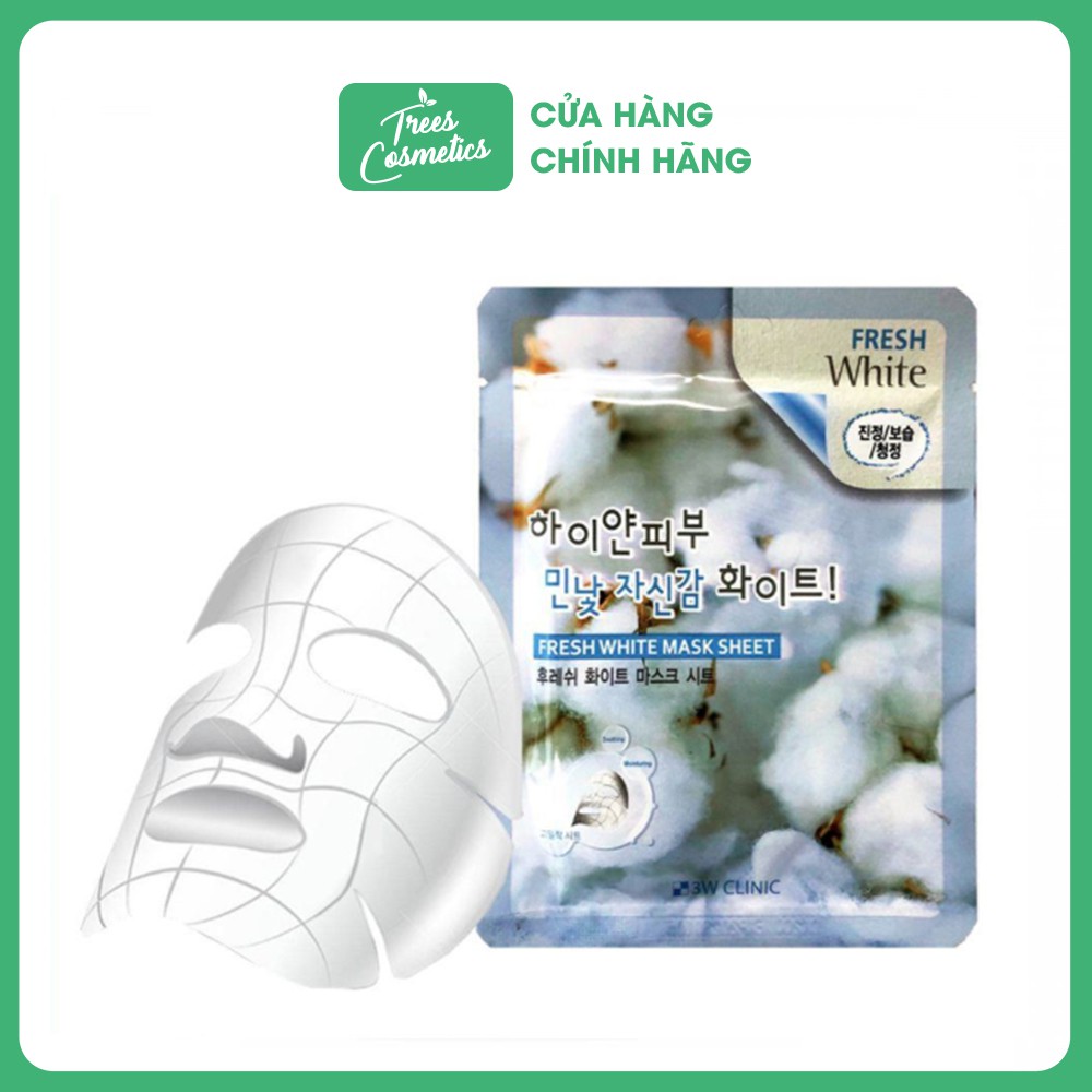 Mặt Nạ Tuyết Dưỡng Trắng Da 3W CLINIC FRESH WHITE MASK SHEET 23ml - Hàn Quốc Chính Hãng