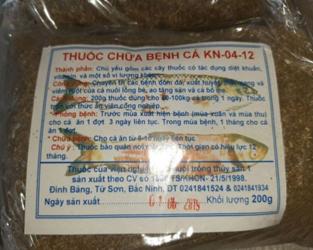 Thuốc chữa bệnh cho cá trắm cỏ - kn04 -12